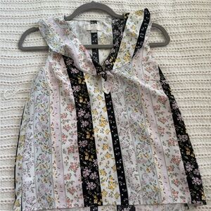 LOFT Multicolor Floral Striped Top